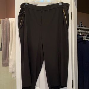 Calvin Klein 24w crepe zip pocket cropped pants